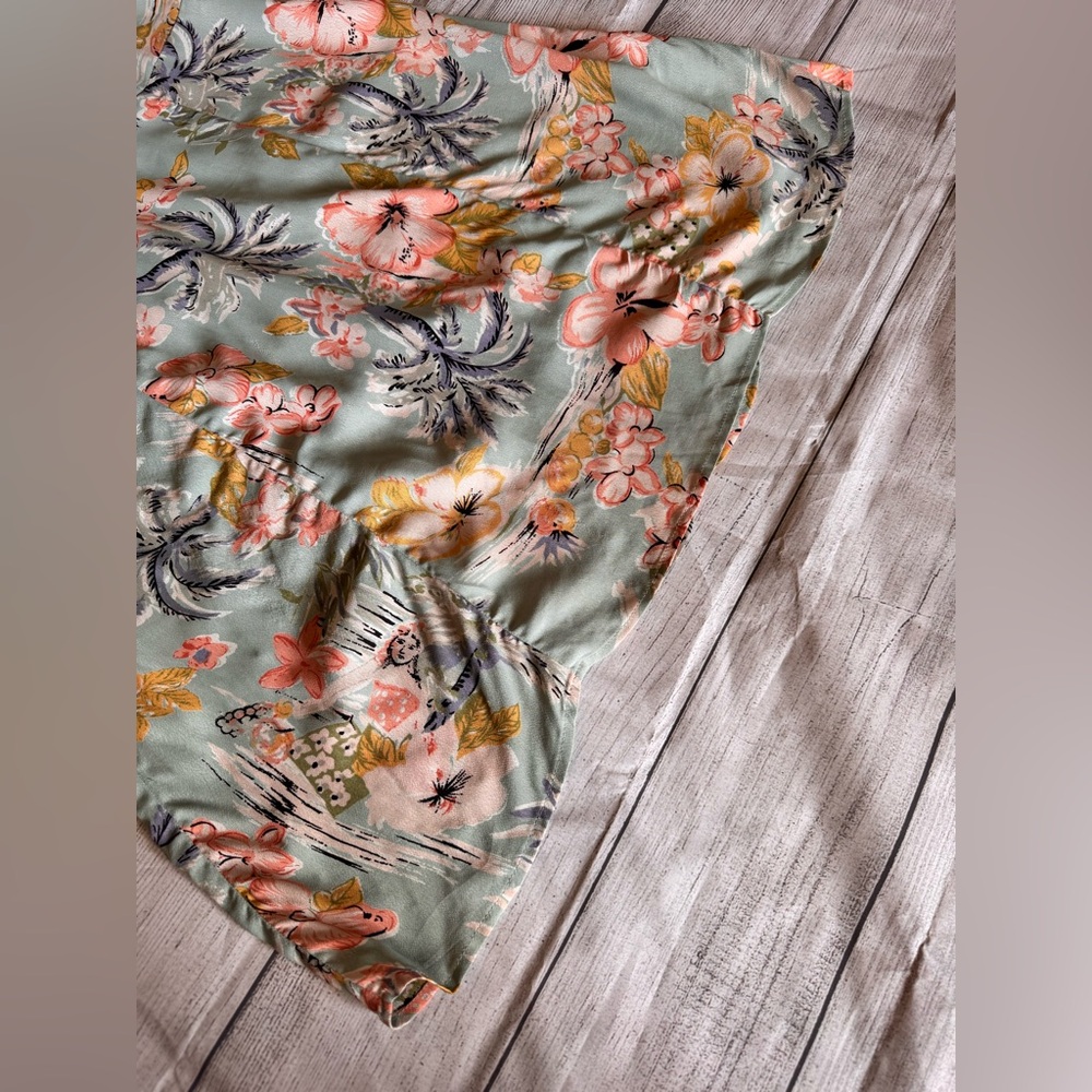 Reformation Floral Mini Dress Green Pink Size 10 Summer Slip Dress - Picture 5 of 9